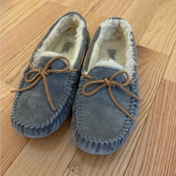 UGG Gray Fur Lined Slippers - Picture 1 of 6